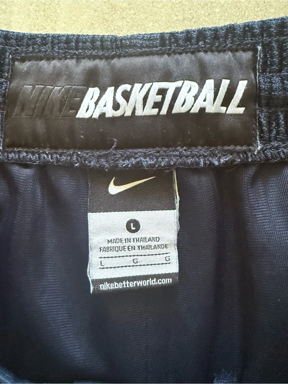 Nike Basketball Shorts Men’s L Navy Blue Dazzle Baggy Swoosh